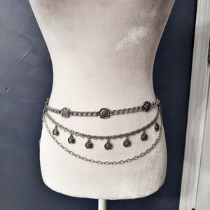 St John Boutique Silver Belt with 3 Chain Strands